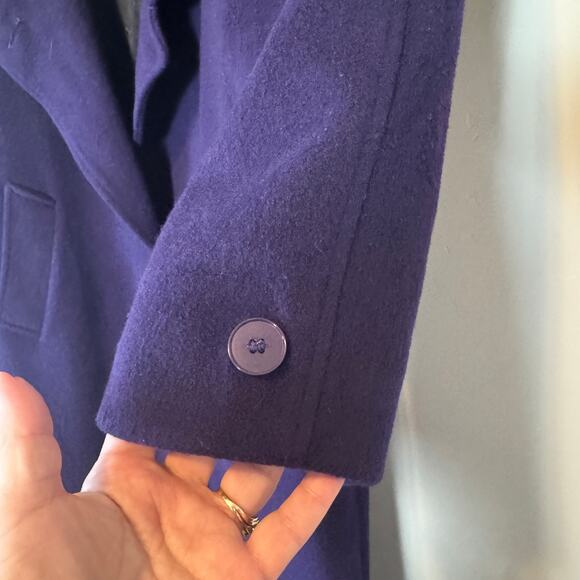 EUC VTG 80s Billi Billycoat Purple Wool Blend Long Overcoat Power Dressing Coat - Picture 6 of 12